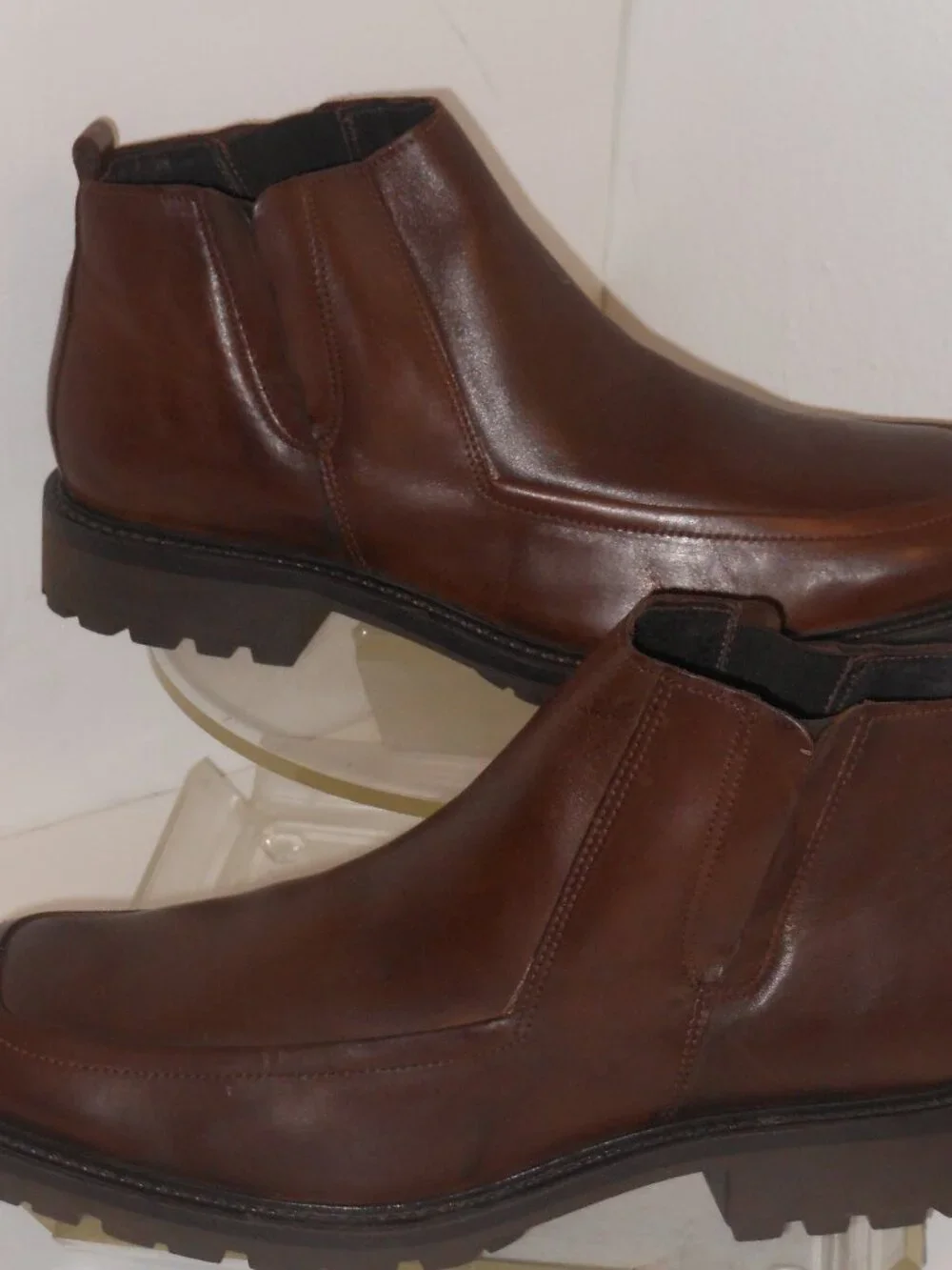 KENNETH COLE BROWN LEATHER ANKLE BOOTS SIZE 12 MEDIUM
